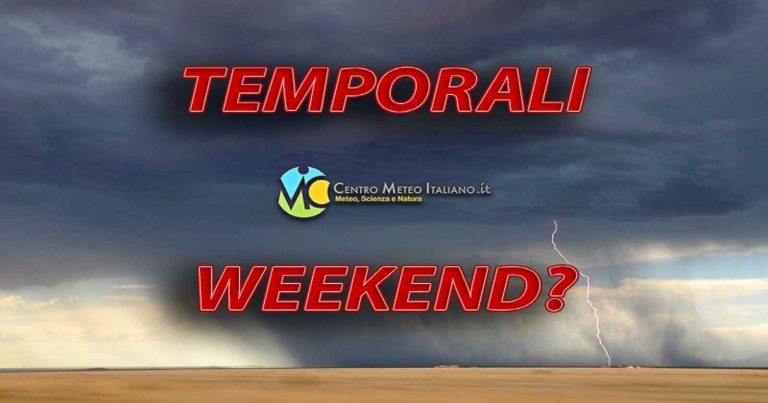 METEO WEEKEND – PIOGGE e TEMPORALI in arrivo sull’ITALIA con fenomeni anche intensi su alcune regioni