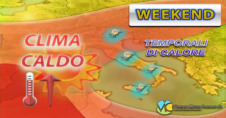 METEO – Ancora SUPER INCERTEZZA nel WEEKEND, con ANTICICLONE prevalente, ma con possibili disturbi di MALTEMPO