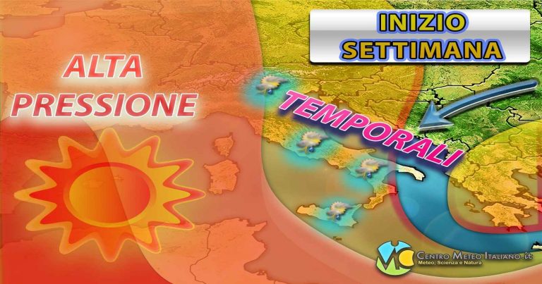 METEO ITALIA – Prossimi giorni con più TEMPORALI anche al centro-sud, la tendenza fino al FERRAGOSTO
