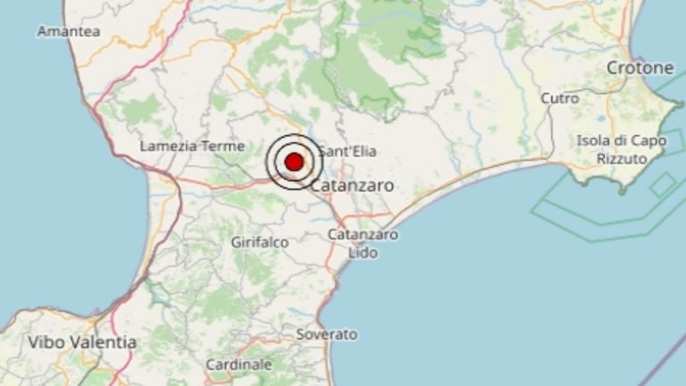 Terremoto in Calabria oggi, 9 agosto 2022, scossa M 2.9 in provincia di Catanzaro | Dati Ingv