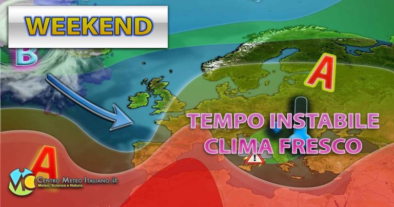 METEO ITALIA – goccia fredda in azione nel weekend, dopo FERRAGOSTO in bilico tra CALDO e maltempo