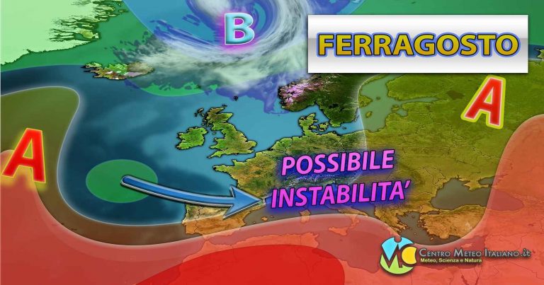 METEO ITALIA – Generale MIGLIORAMENTO, ma per FERRAGOSTO tornano PIOGGE e TEMPORALI al centro-nord