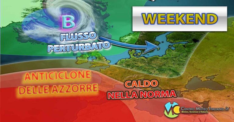 METEO – SETTIMANA foriera di TEMPORALI, ma migliora nel WEEKEND con MALTEMPO residuo: i dettagli