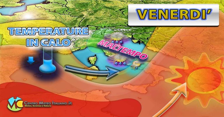 METEO ITALIA – piogge e TEMPORALI raggiungono il NORD, poi peggioramento anche al Centro e calo termico