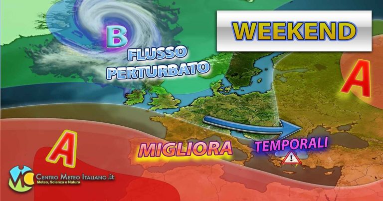 METEO – Residui TEMPORALI nel WEEKEND, ma in MIGLIORAMENTO