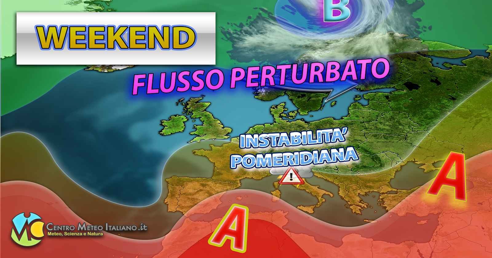 Instabilità in aumento nell'ultimo weekend di agosto, tendenza meteo