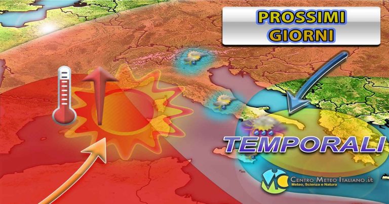 METEO ITALIA – temporali sparsi su alcune regioni per il transito di una goccia fredda in quota, vediamo dove