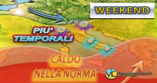 METEO ITALIA: più temporali nel weekend con il cedimento dell'anticiclone