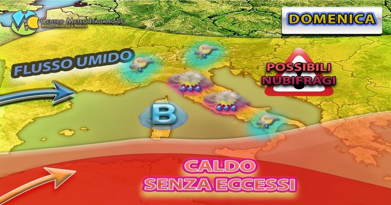 METEO – WEEKEND, l’ANTICICLONE ci prova, ma il MALTEMPO avrà la meglio con possibili NUBIFRAGI: i dettagli