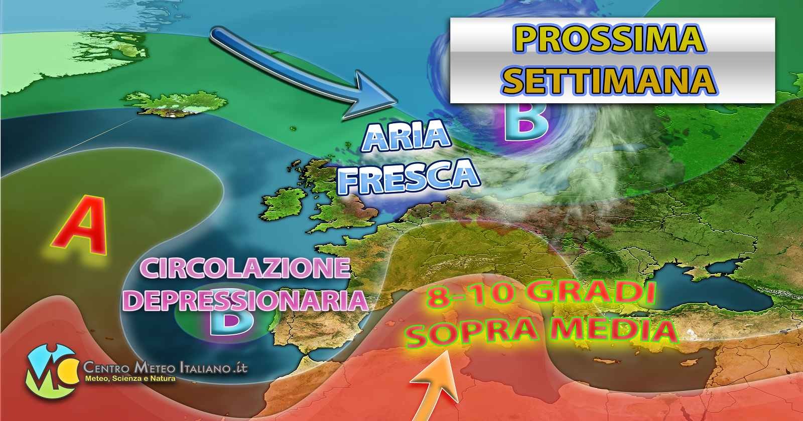 Temperature sopra media per la prossima settimana soprattutto al Centro-Sud.