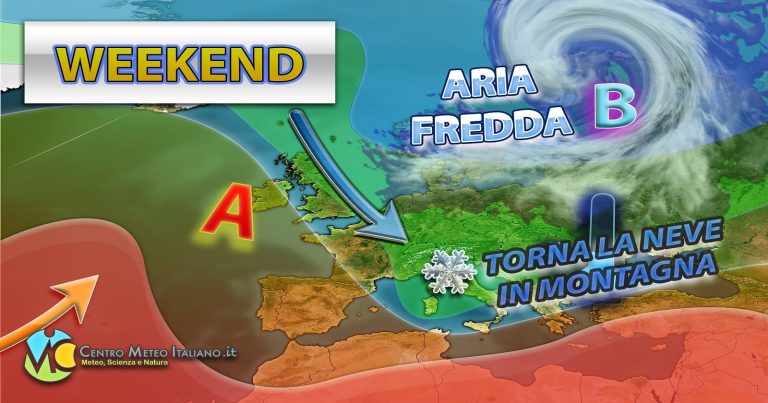METEO WEEKEND – Fronte FREDDO in transito porta MALTEMPO e CALO TERMICO con ritorno della NEVE in montagna METEO WEEKEND – Fronte FREDDO in transito porta MALTEMPO e CALO TERMICO con ritorno della NEVE in montagna