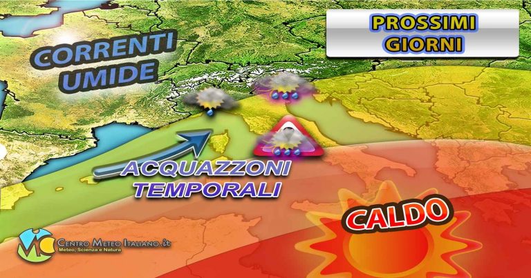 METEO – ATTENZIONE, prima SPALLATA all’ESTATE in arrivo con violento MALTEMPO e possibili NUBIFRAGI: i dettagli