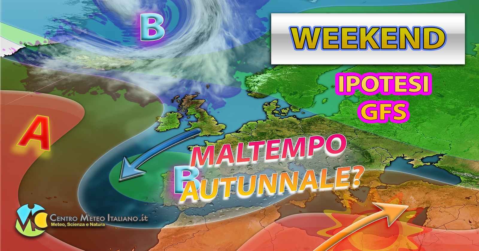 Intenso peggioramento meteo autunnale per il weekend