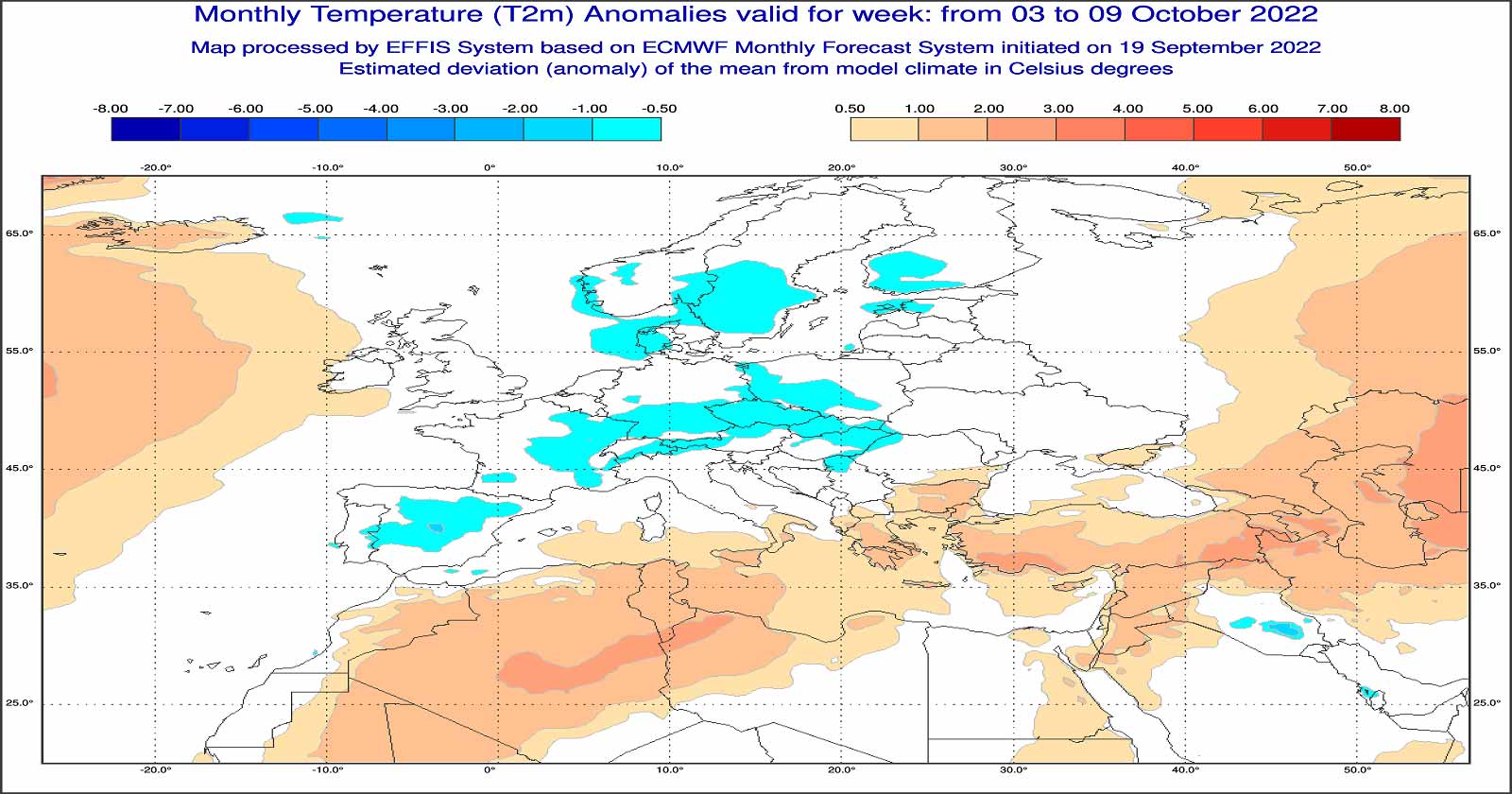 Anomalie di temperatura tra il 3 e il 9 ottobre - effis.jrc.ec.europa.eu