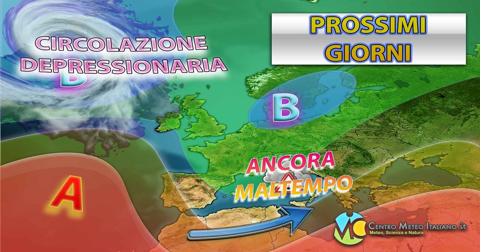 Saccatura in affondo sul Mediterraneo occidentale porterebbe forte maltempo sull'Italia