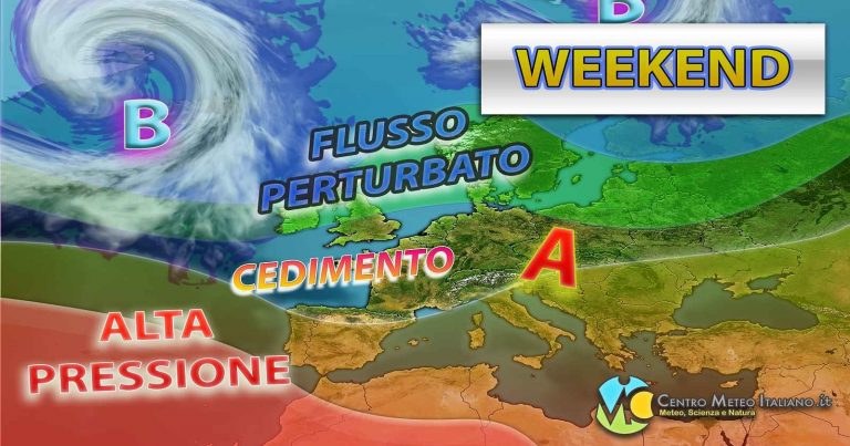 Meteo weekend – Alta pressione in cedimento e piogge in arrivo in Italia. L’Autunno torna protagonista
