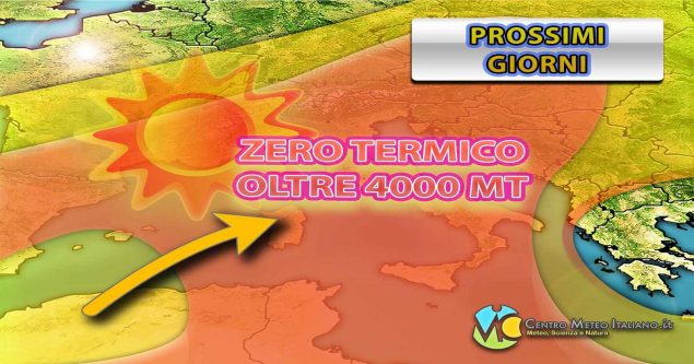 Meteo Italia - caldo soprattutto in quota con valori di zero termico molto elevati