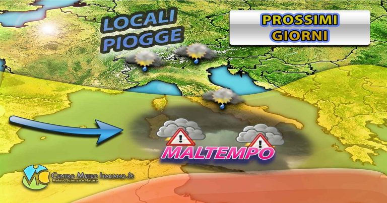 Meteo – Maltempo no stop in Italia, nuovo impulso perturbato in arrivo con rinnovate piogge e temporali: ecco dove