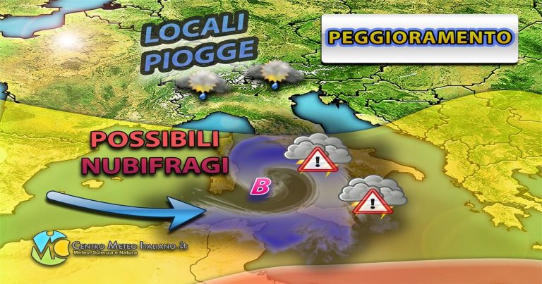 Meteo – Irruzione di maltempo con piogge e temporali che raggiungeranno presto l’Italia, ecco quando