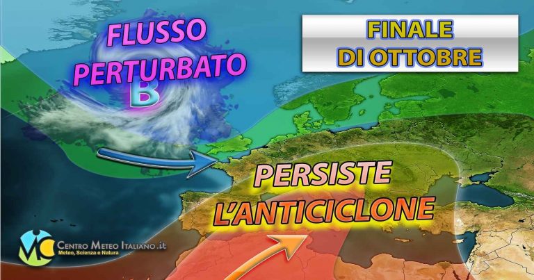 Meteo – Italia sotto l’alta pressione nell’ultima settimana si ottobre, solo residue piogge su queste regioni