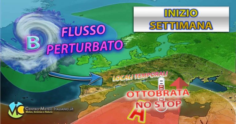 Meteo – Anticiclone in elevazione sul Mediterraneo spegne di nuovo l’Autunno; solo qualche eccezione di maltempo