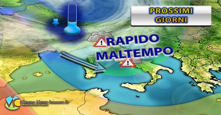 Meteo Italia – conferme sul maltempo in arrivo entro la fine della settimana con piogge, temporali e neve