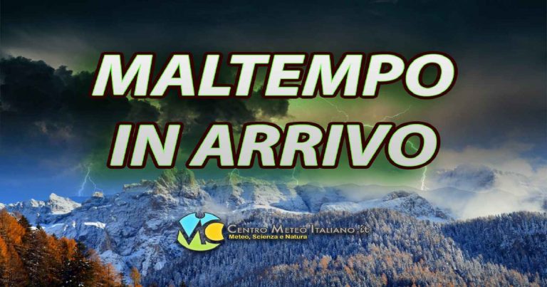 Meteo – Perturbazione in arrivo in Italia, prime piogge e temporali dal pomeriggio. A seguire maltempo intenso