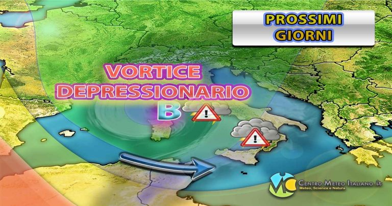 Meteo Italia – vortice depressionario in azione con piogge e temporali, netto miglioramento a seguire Meteo Italia – vortice depressionario in azione con piogge e temporali, netto miglioramento a seguire