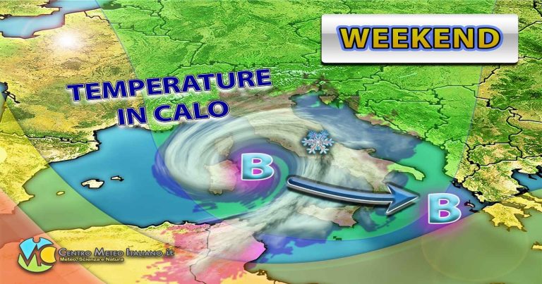 Meteo – Prima parte del Weekend instabile con piogge e temporali, poi migliora con rovesci residui: i dettagli