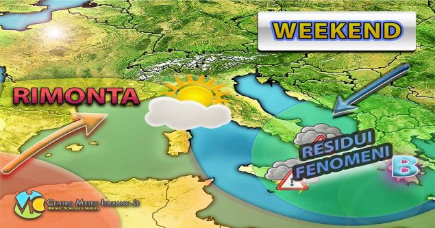 Meteo - Spiccato maltempo nella prima parte del Weekend, ma poi migliora con correnti settentrionali: i dettagli