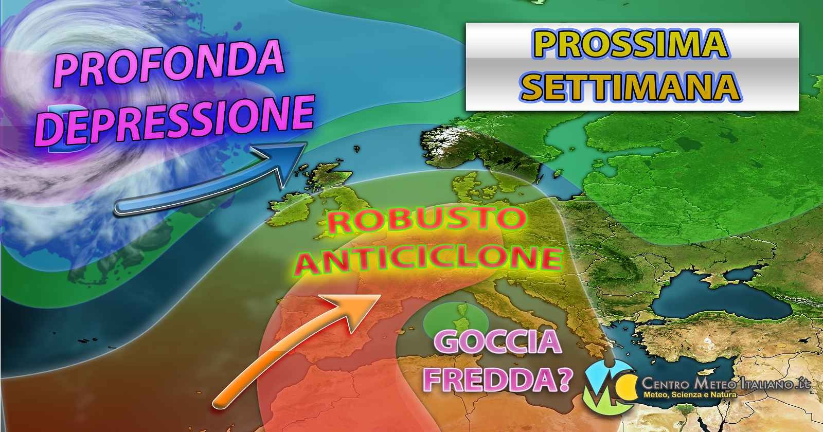 Tendenza meteo prossimo weekend: possibile goccia fredda verso l'Italia
