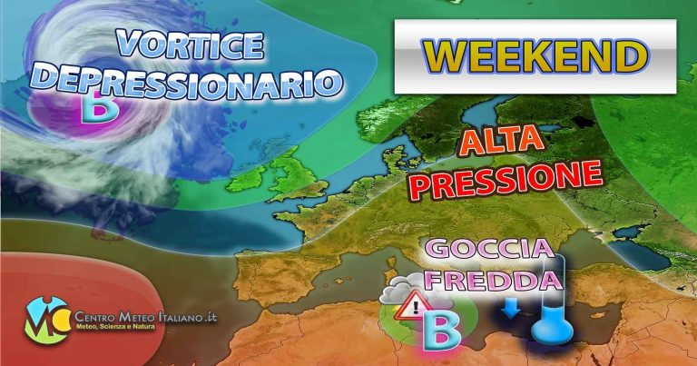 Meteo – Goccia fredda all’attacco dell’Italia nel Weekend, con piogge, nevicate, temporali e calo termico in arrivo: i dettagli