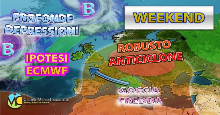 Meteo Italia: locali temporali in arrivo poi goccia fredda e calo termico nel fine settimana