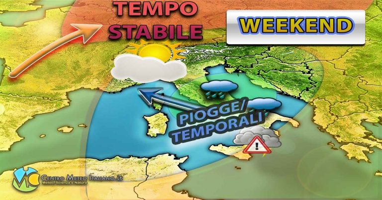 Meteo weekend – Tempo in peggioramento sull’Italia con temperature in calo per l’arrivo di una goccia fredda