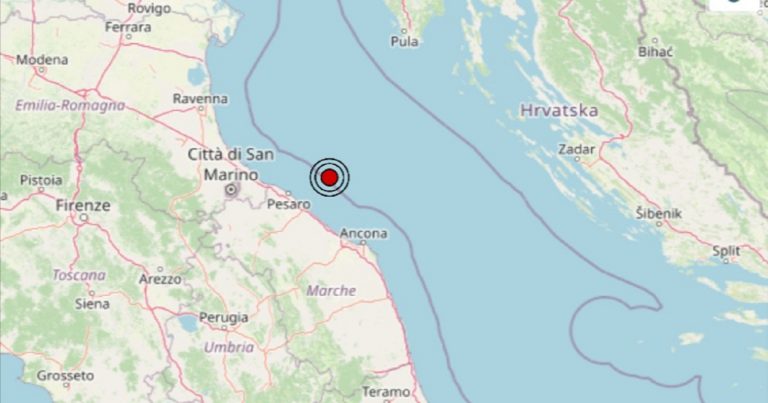 Terremoto oggi, venerdì 11 novembre 2022, scossa di magnitudo 3.0 sulla Costa Marchigiana – Dati Ingv