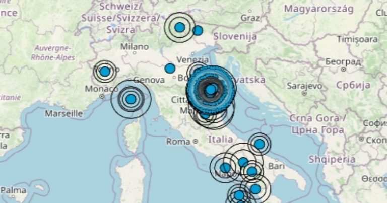 Terremoto oggi, martedì 15 novembre 2022, altra scossa di magnitudo 3.5 avvertita nelle Marche | Dati Ingv