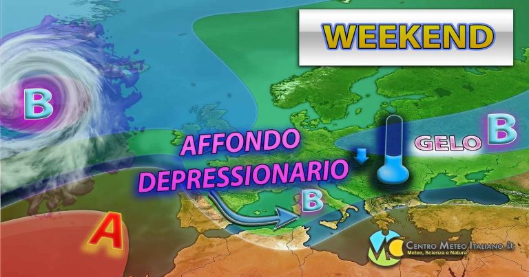 Meteo weekend – Saccatura in transito sul Mediterraneo porta forte maltempo, possibili nubifragi e calo termico