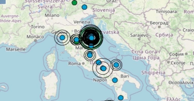 Terremoto oggi, domenica 20 novembre 2022, scossa di magnitudo 4.3 avvertita nelle Marche, epicentro sulla costa pesarese – Dati Ingv