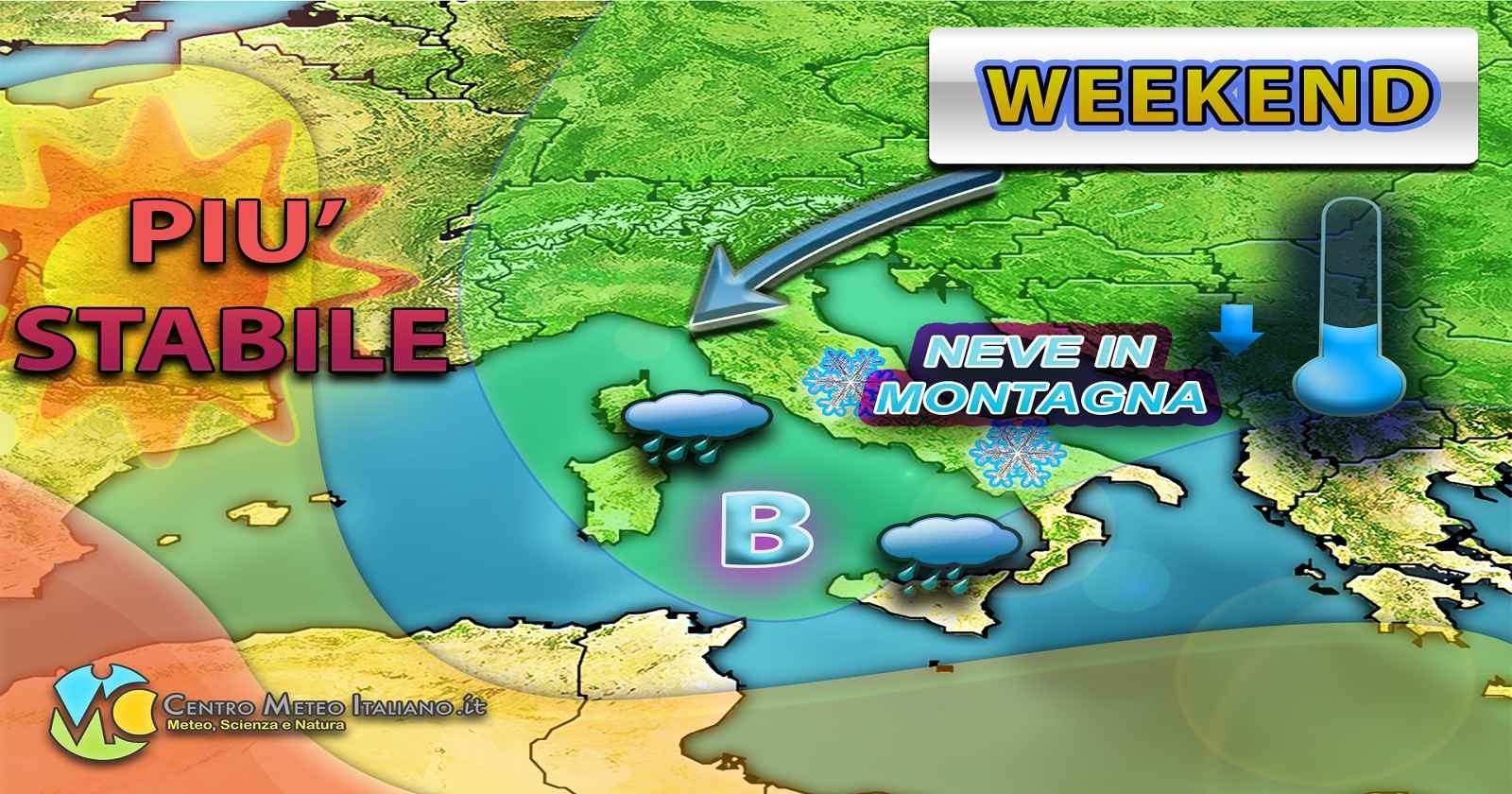 Meteo - Nuova irruzione di maltempo in arrivo nel Weekend, forti piogge e temporali e quota neve in discesa: i dettagli