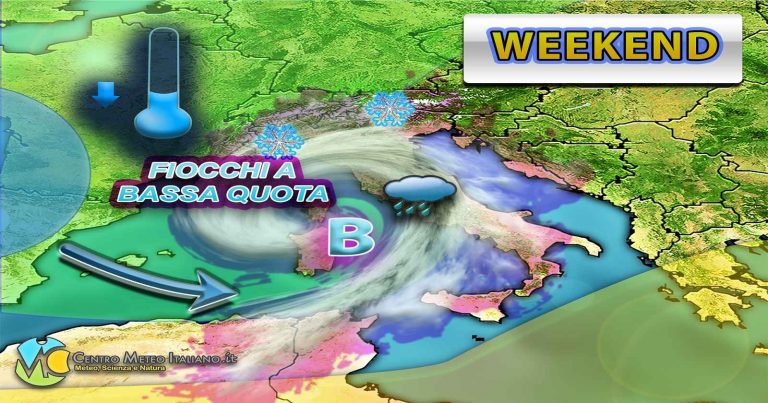 Meteo Italia – maltempo porta piogge, temporali e neve localmente a bassa quota, vediamo l’evoluzione