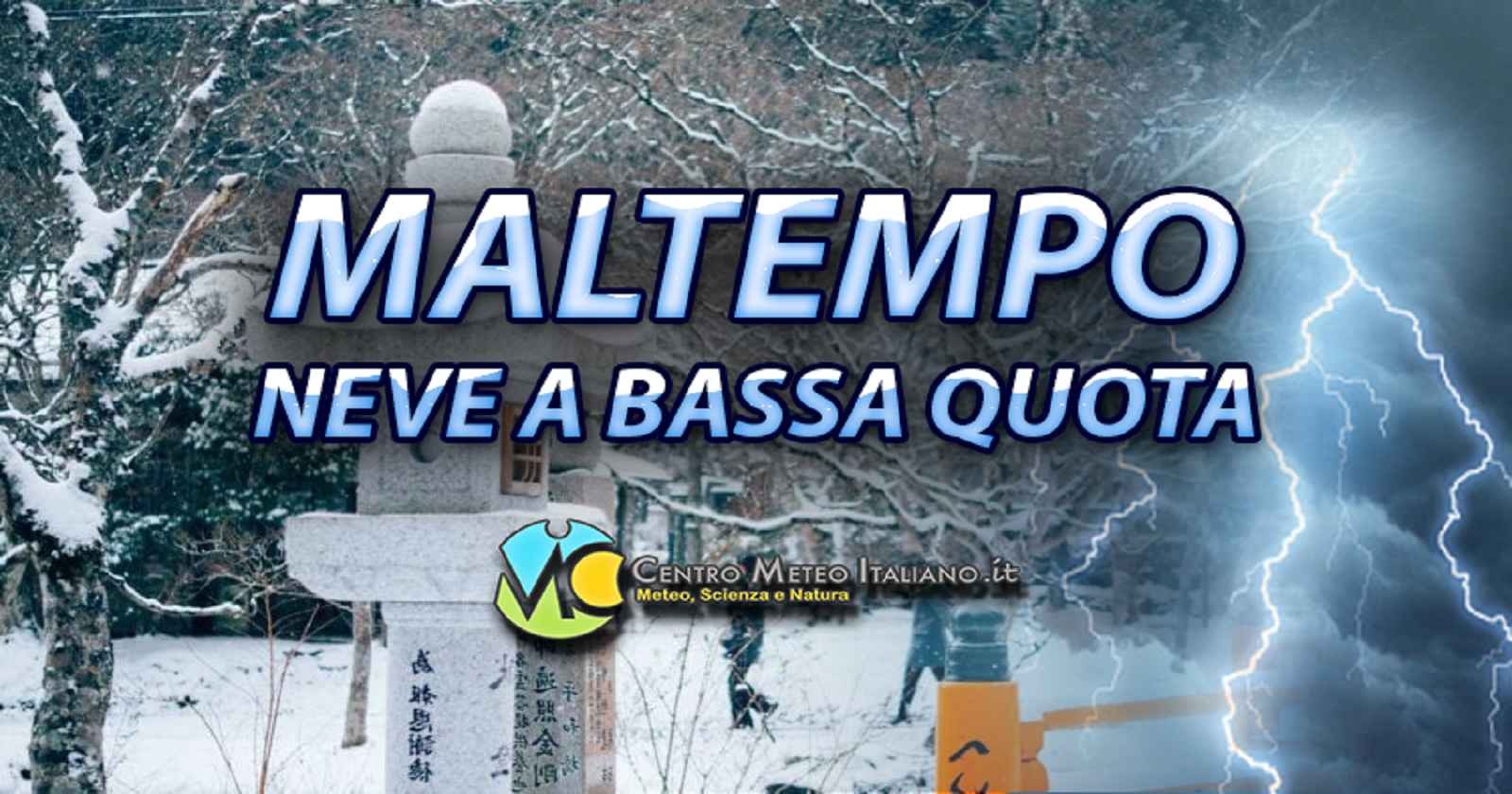 Neve a bassa quota su parte del Nordovest