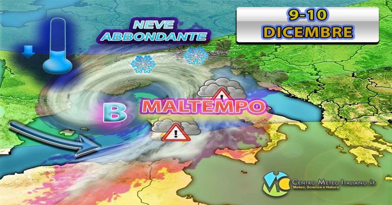 Meteo – Inverno, che botta! Sventagliata polare in arrivo, peggiora dall’Immacolata: torna la neve in pianura! I dettagli