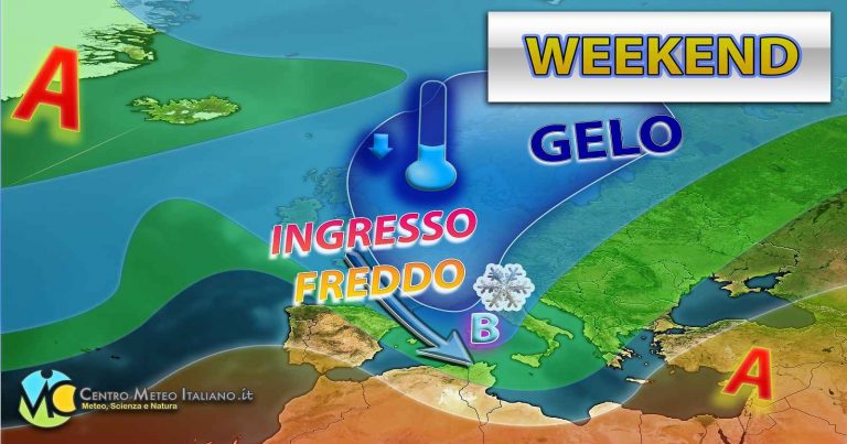 Meteo dicembre – aria mite verso l’Italia ma con associato maltempo, ondata di freddo a seguire con neve