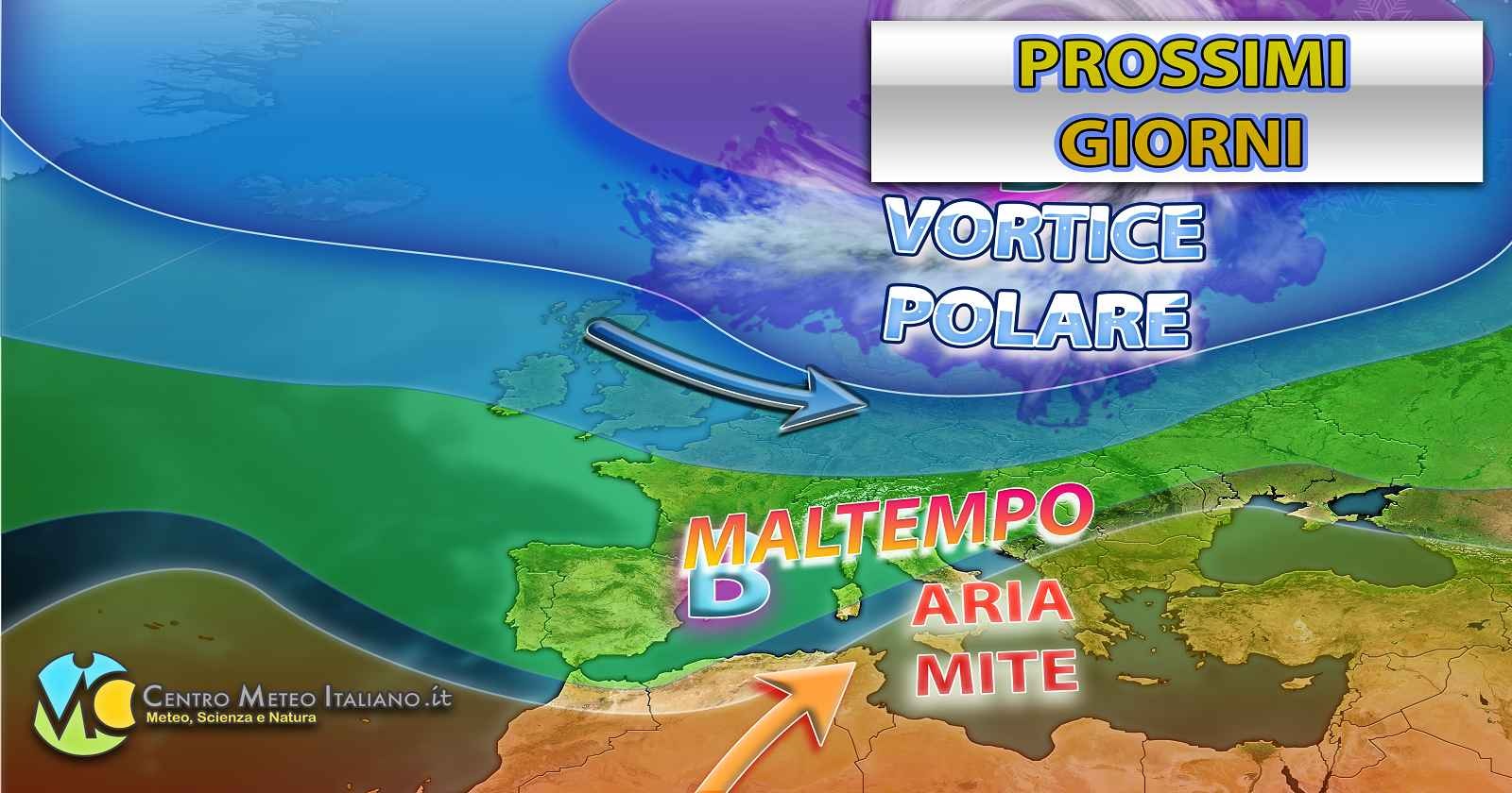 Maltempo ma con rialzo termico nei prossimi giorni