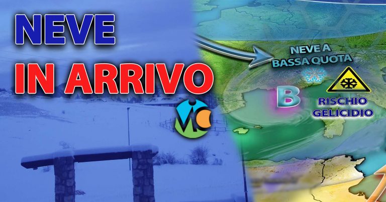 Meteo – Perturbazione in arrivo con nevicate a bassissima quota al nord Italia. Tutti i dettagli