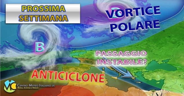 Meteo - Cavo perturbato in transito la prossima settimana con il ritorno delle piogge e della neve sulle Alpi: la tendenza