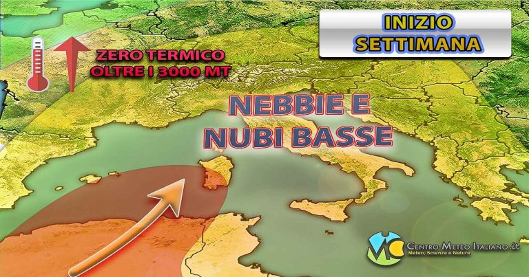 Meteo – Tornano nebbie e nubi basse con l’arrivo dell’alta pressione, ecco dove