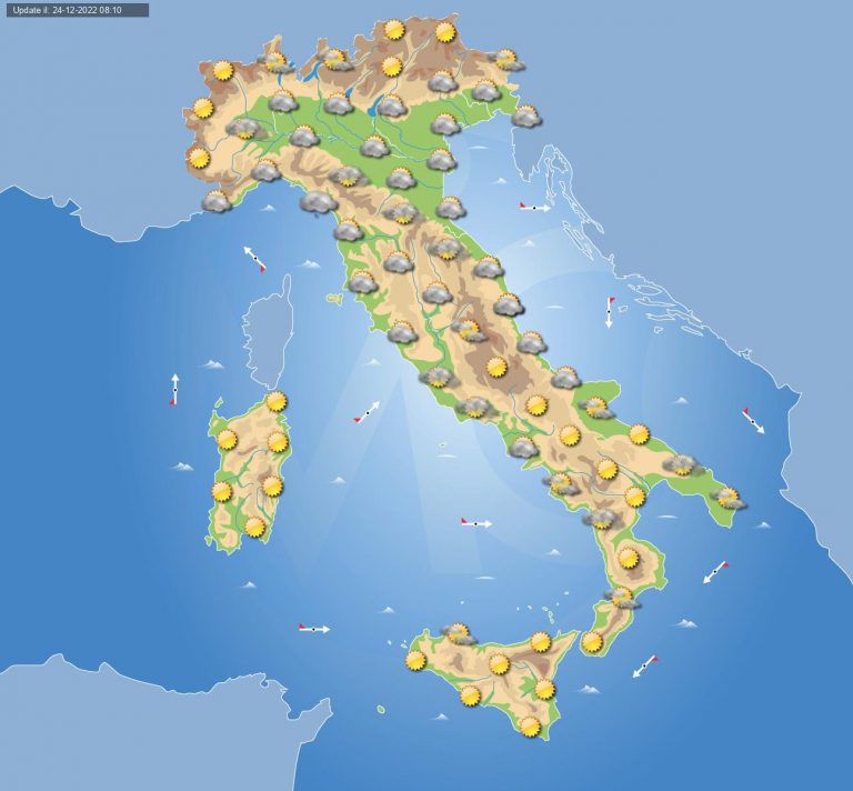 Meteo domani 25 dicembre: Natale con anticiclone in Italia, nubi basse e anche locali pioviggini