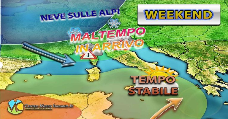 Meteo – Affondo perturbato nel Weekend, torna il maltempo in Italia e la neve sulle Alpi: i dettagli