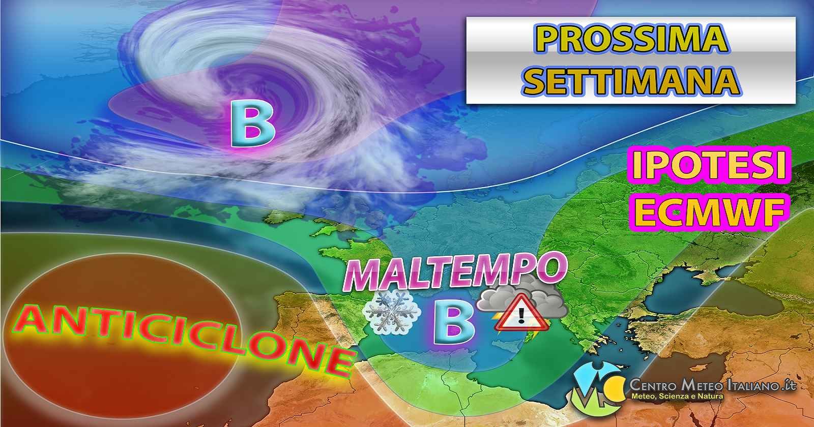 Affondo perturbato per la prossima settimana con maltempo invernale